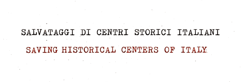 Saving Historical Centers of&nbsp;Italy